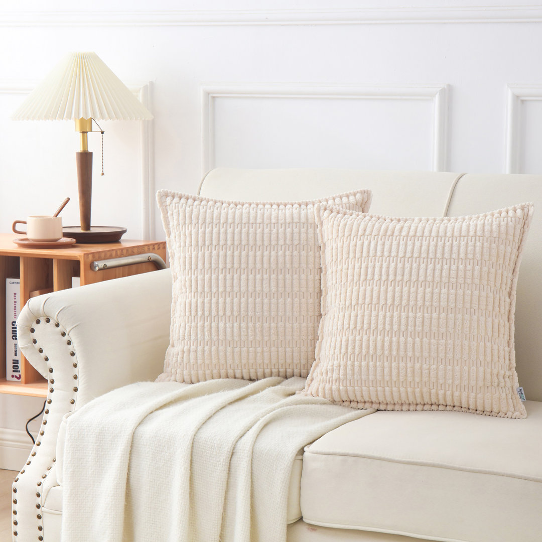 Boucle Ottoman Decorative Pillow Covers Farmhouse Boho Corduroy Cushion Cover